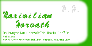 maximilian horvath business card